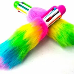 cutetoys rainbow fur pen with 6 ink colors for kids pack of 2 ball pen Ball Pen-picture-25