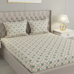 raymond home Cotton Double Flat 104 TC Floral Bedsheet image 1