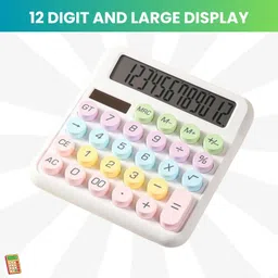 clairbell Desktop Cute Calculator, 12-Digit Large Display With Aesthetic Candy ColorI281 Desktop Cute Calculator, 12-Digit Large Display With Aesthetic Candy ColorW281 Basic Calculator-picture-13