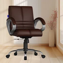 cratvz Sturdy Ergonomic Chair with 3 Years Warranty, Home Desk Office Chair Leatherette Study Arm Chair-picture-15
