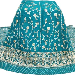 mantushti Embroidered Semi Stitched Rajasthani Poshak image 2