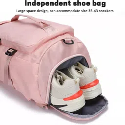 modish 80 L Gym Duffel Bag - Polyester Gym Duffel Shoulder Bag for Women Men for Sports, Waterproof Dufflebag - Pink image 4