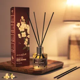 aromahpure Reed Diffuser with 6 Fiber Reed Sticks | Jasmine Room Air Freshener For Home Diffuser Set-picture-21