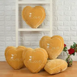 vishal trader Microfibre Cushion Pack of 5 Solid heart shape cushion-picture-40