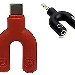 SANNO WORLD Multicolor U Shape Type-C Audio Jack to Headphone Microphone Splitter Phone Converter-picture-28