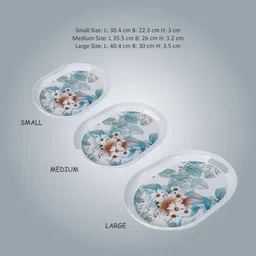 st stehlen Set of 3 Multipurpose Slant tray, Pure Melamine, DAISY for Dining, All Occasions Tray Serving Set-picture-15