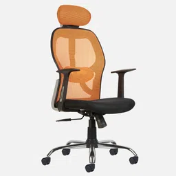 cellbell Tauras Lite Breathable MeshHigh Back Ergonomic Chair in Orange Colour image 4