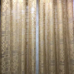 home sazawat 274 cm (9 ft) Long Door Tissue Semi Transparent Curtain (Pack Of 2) image 2
