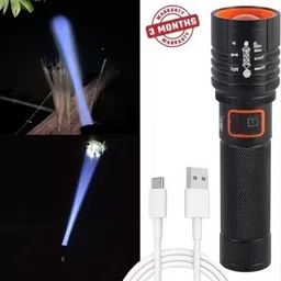 shopglobal X Led Rechargeable 2 in 1 Long Range Torch Up to 1 Km With Dual Lithium Battery Torch image 5