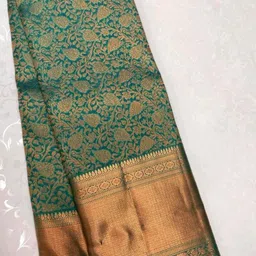 kanjiqueen Woven, Self Design Kanjivaram Silk Blend, Pure Silk Saree image 3