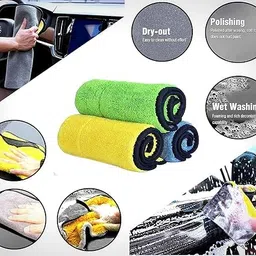 generic Microfibre Car Cleaning Cloths, 40x30 cm, Pack of 1,2,3,4,5,6 650 GSM (30X40 Cm) Microfiber Cloth for Car and Bike - Scratchless Drying and Detailing 30X40 Cm Multi-Colour Color May Very (3, 40x30) image 3