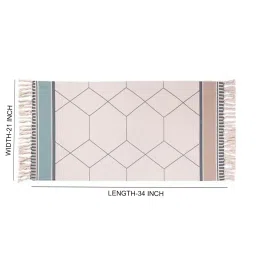 inside styles Beige Geometric Cotton 34x21 Inches Max Absorbant Door Mat image 2