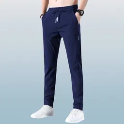 ficka Pack of 2 Men Solid Blue, Grey Track Pants image 2