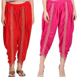 srisaras Embroidered Rayon Women Harem Pants image 1