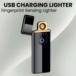 guggu USB (Cigarette Lighter) for Smoking Windproof Slim Lighter with FingerprintH354 USB (Cigarette Lighter) for Smoking Windproof Slim Lighter with FingerprintH354 Pocket Lighter image 1
