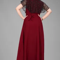 houseofcommon Women Maxi Red Full Length Dress image 2