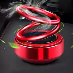jetnix Solar Powered Rotatin Red colour Perfume Car Air Freshener Aroma Oil image 2