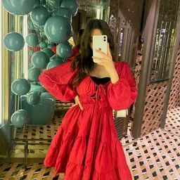 zarvey Women Fit and Flare Red Above Knee/Mid Thigh Length Dress-picture-14