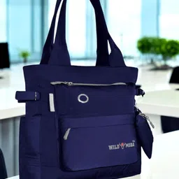 Women Blue, Grey Tote-image-3