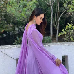 houseofcommon Solid Georgette Stitched Anarkali Gown image 2