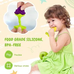 smiley mia Silicone BPA Free Natural Teether with Storage Box for Newborn Infant(2 pieces ) Teether image 3