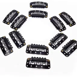 liya Tik Tak clip Hair Extension Wigs U Shape Clip 32 MM in Black Color 12Pcs For Women And Men Tic Tac Clip-picture-13