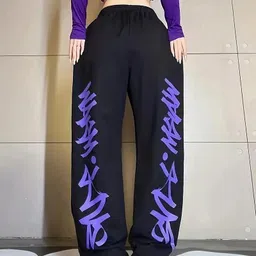 zyrofit Women Printed Black Track Pants image 2