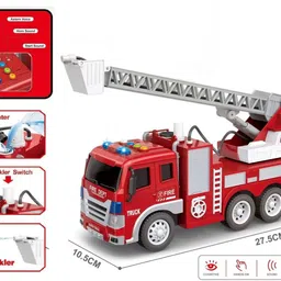 indusbay Rechargeable RC Fire Brigade FireFighter Rescue Truck with Spray image 5