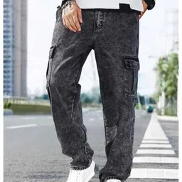 evergreen enterprise Men Loose Fit High Rise Grey Jeans-picture-43