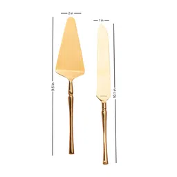 nestroots Sculpted Elegance: Set of 2 Cake Servers with Curvy Handles image 2