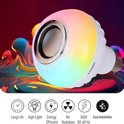 NEELTREDE 12 W Led Wireless Light Bulb With Speaker | Bluetooth Enabled | Rgb Music Light 15 W Bluetooth Party Speaker image 2