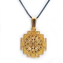 air9999 Shri Yantra Metal Panchdhatu Gold Plated Pendant for Men & Women Metal Pendant image 3