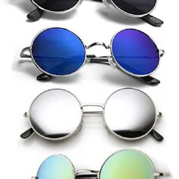 sunwear UV Protection, Polarized, Gradient, Mirrored Round Sunglasses (55) image 3