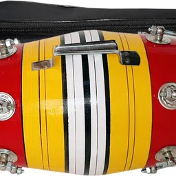 ram musical Beautiful Red 12 Inch Baby Dholak With Bag Nut & Bolts Dholak-picture-11