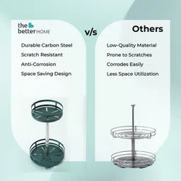 the better home 2-Tier Rotating Dressing Rack & stackable Kitchen Basket Carbon Steel Fruit & Vegetable Basket image 4