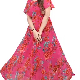 houseofcommon Women Maxi Pink Knee Length Dress-picture-31