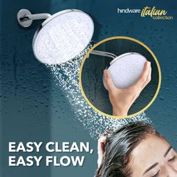 hindware 225mm Brass Single Flow Easy Clean Overhead Rain Shower - Round Fixed Mount image 3