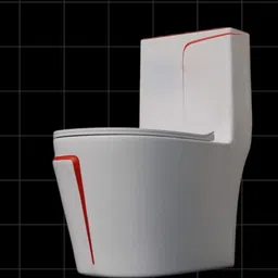 lurexa C04 Premium Quality White Commode With Red Finishing Line And Round Flush Button Western Commode image 2