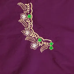 vishwambhari enterprise Unstitched Art Silk Blouse Material Embroidered image 3