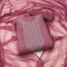 divastri Unstitched Cotton Blend Salwar Suit Material Embroidered-picture-10