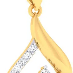 avsar BIS Hallmark AVP980YB 14kt Cubic Zirconia Yellow Gold Pendant image 2