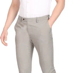 arrow Men Regular Fit Beige Viscose Rayon Trousers image 3