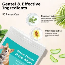 zibuyu Multi-Use 50 Count Dog Ear Cleaning Finger Cot Wipes Teeth Cleaning Finger Cot Pet Ear Eye Wipes image 2