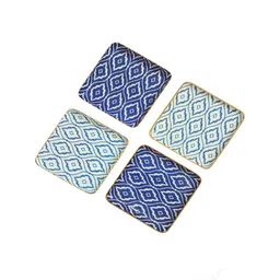 august collectives Blue Iron ikat (Set of 4) Coasters image 4