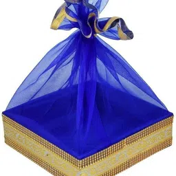 grownex Blue Wedding Hamper Baskets Wood Dry Fruit Net Basket Luxury Gift Hamper Wooden Fruit & Vegetable Basket-picture-22