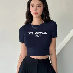 sollobell Casual Regular Sleeves Solid Women Dark Blue Top-picture-26