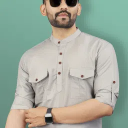 vebnor Men Self Design Cotton Blend Straight Kurta-picture-11