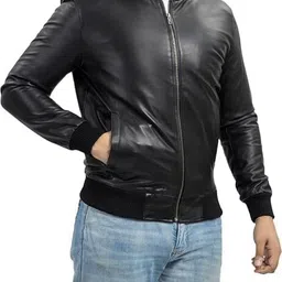 alanine fashion Men Solid Biker/Riding Jacket-picture-38