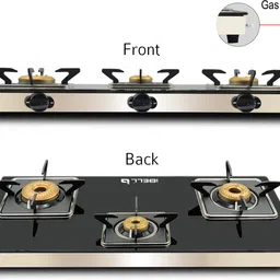 ibell AGS8413STARSS Gas Stove with Auto Ignition Switch, BIS Certified, 7mm Toughened Glass Automatic Gas Stove image 5
