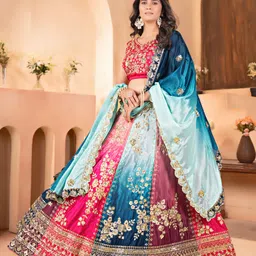 jinimart Embroidered Semi Stitched Lehenga Choli image 3